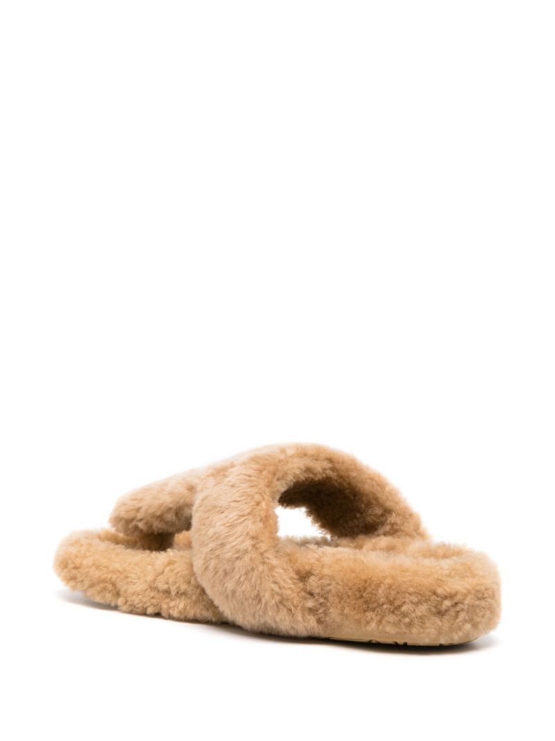 Neutral Shearling Sandals