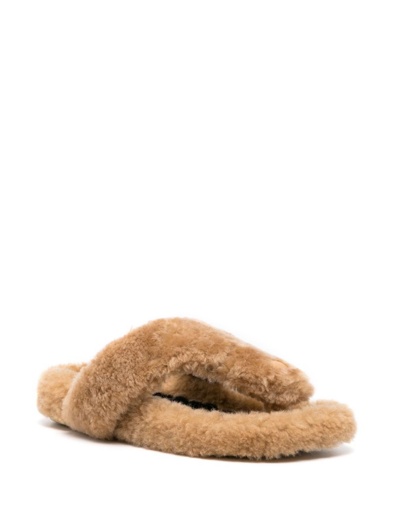 Neutral Shearling Sandals