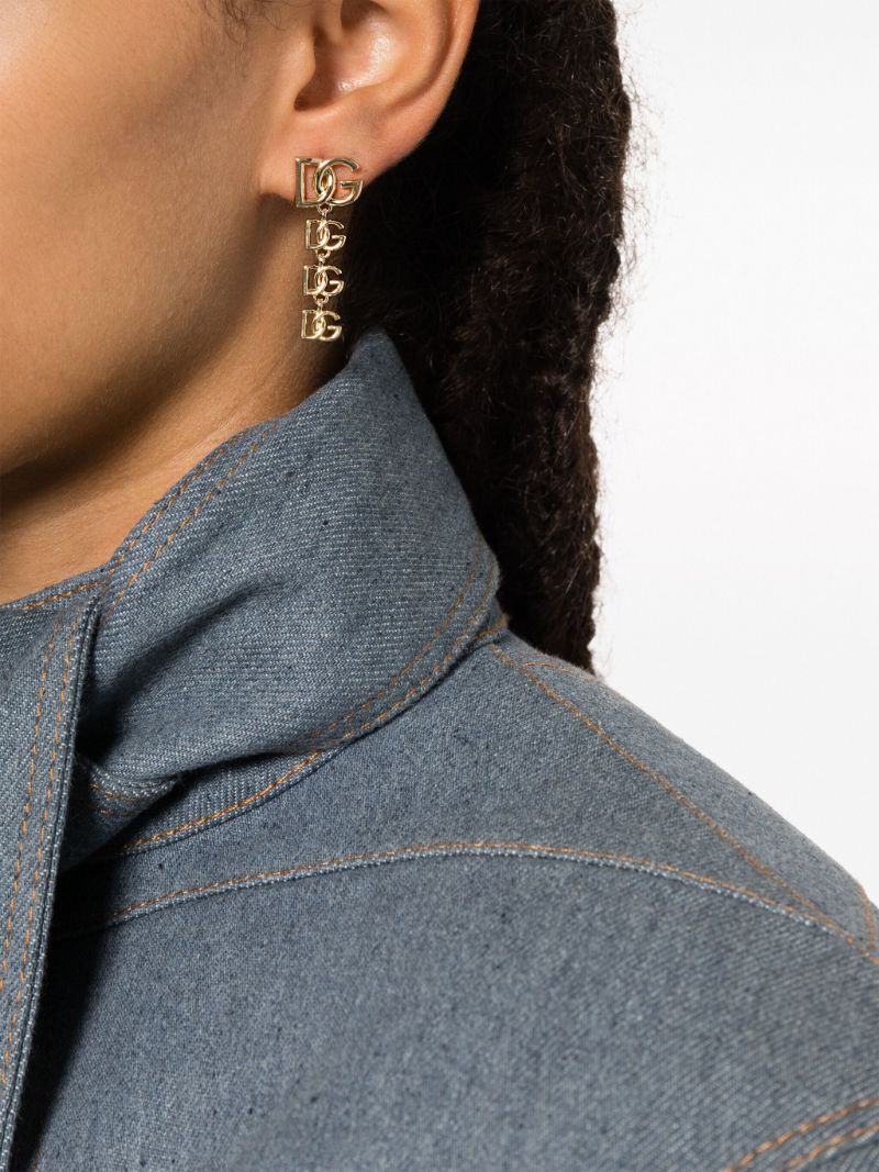 Gold-tone Dg Drop Earrings