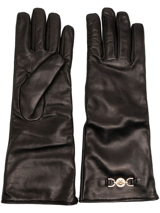 Black Medusa Head Leather Gloves