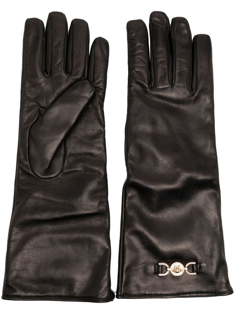 Black Medusa Head Leather Gloves