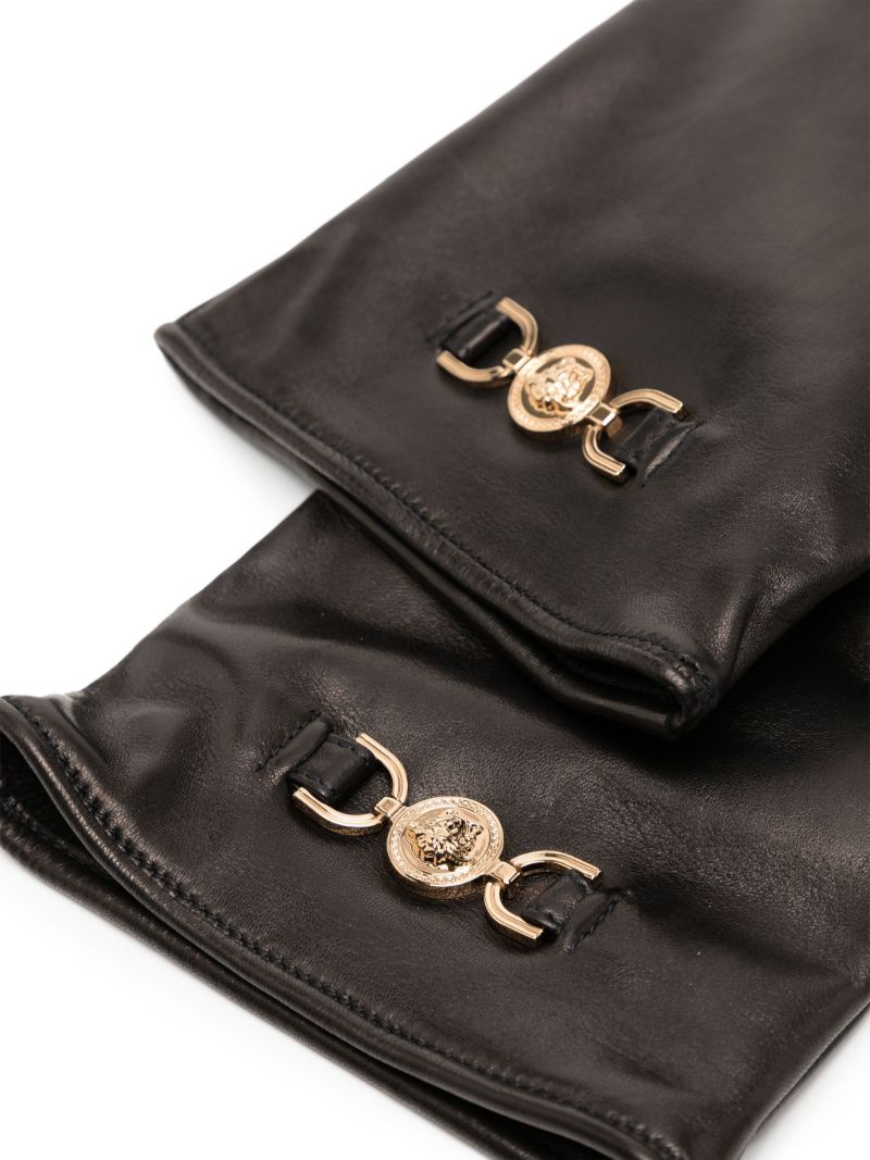 Black Medusa Head Leather Gloves