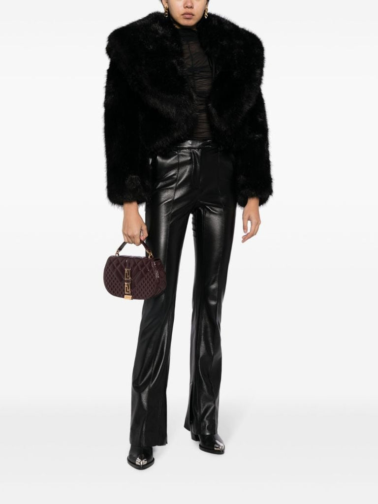 Black Faux-fur Cropped Jacket