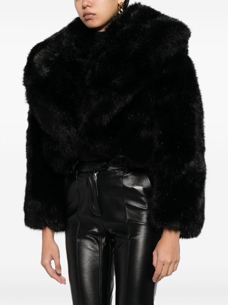 Black Faux-fur Cropped Jacket