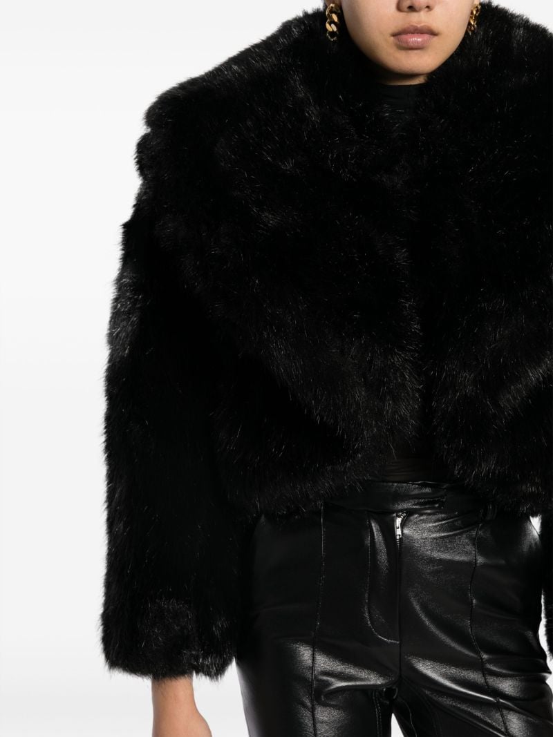 Black Faux-fur Cropped Jacket