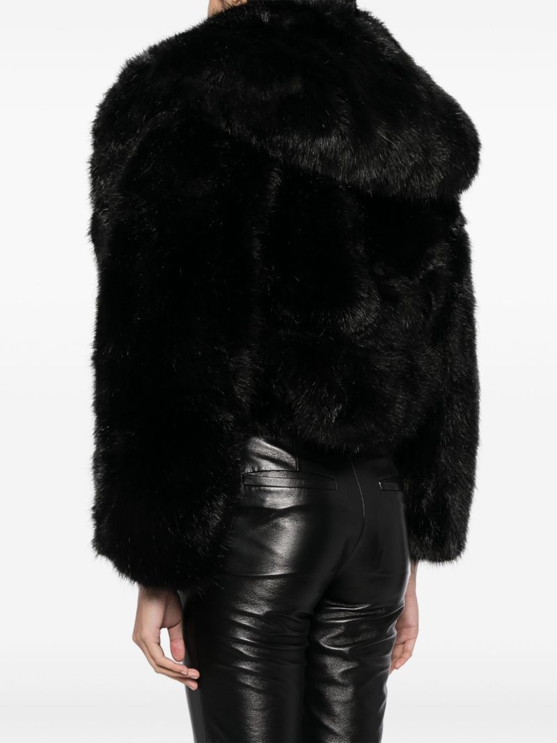 Black Faux-fur Cropped Jacket