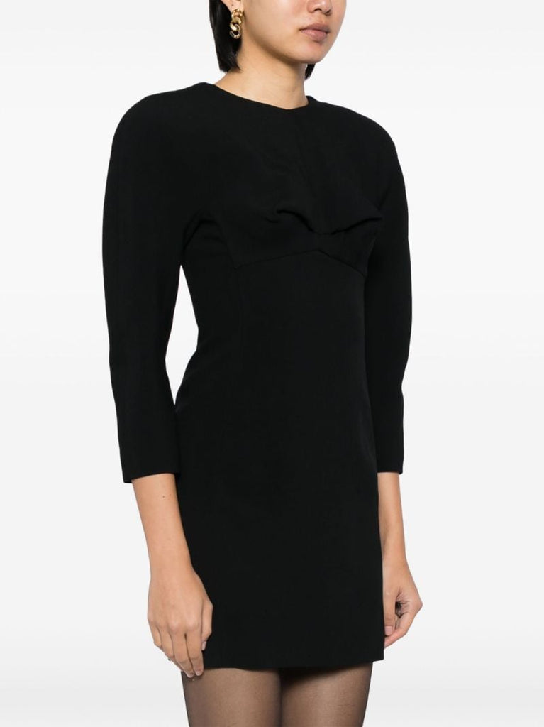 Black Three Quarter Sleeve Mini Dress