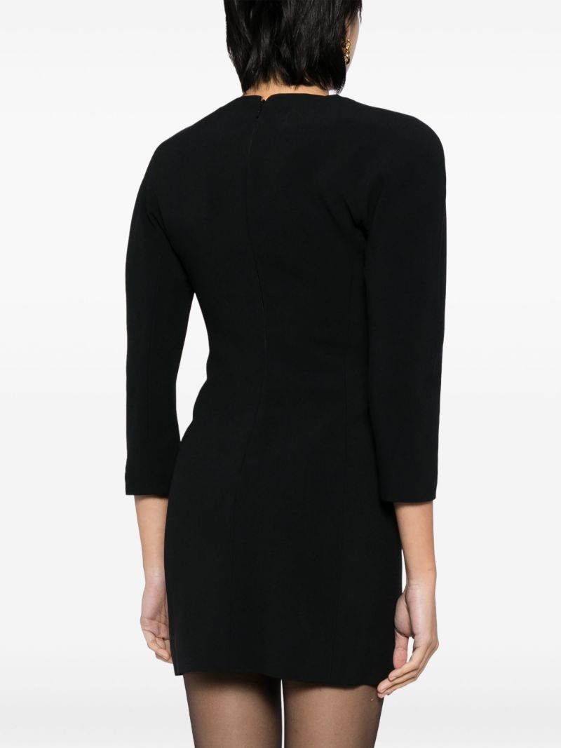 Black Three Quarter Sleeve Mini Dress