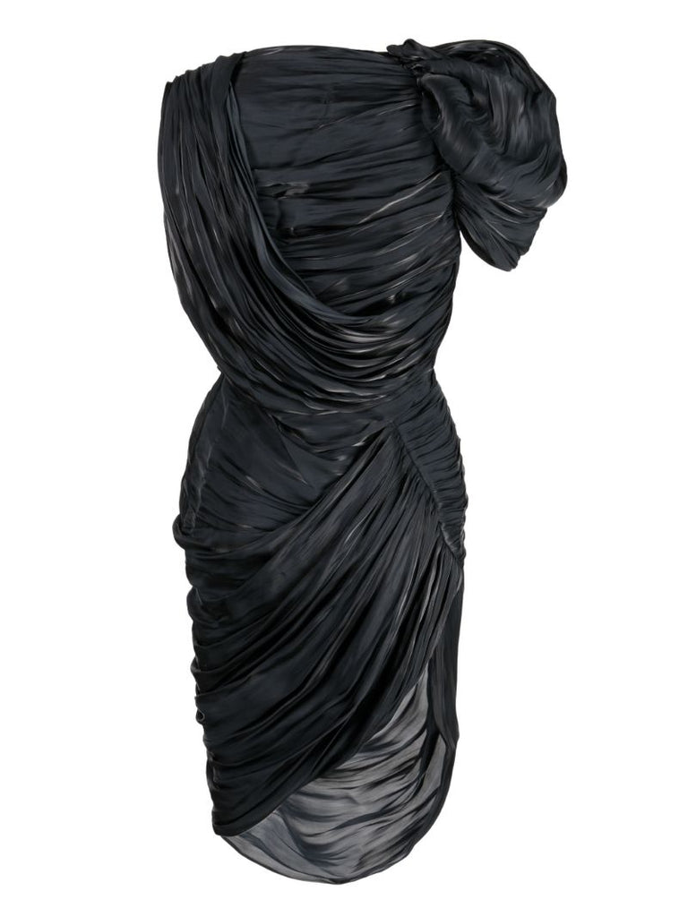 Grey Draped Asymmetric Dress