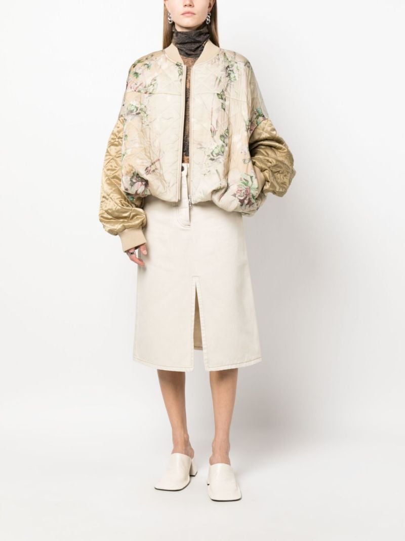 Neutral Veston Quilted Bomber Jacket