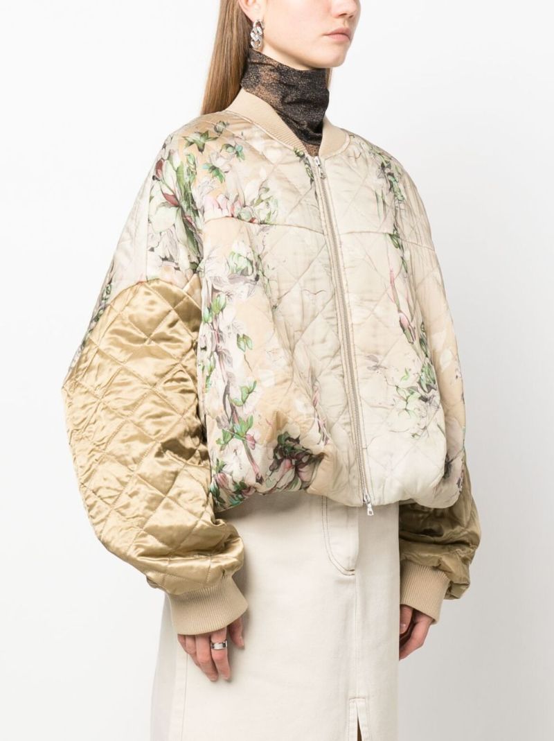 Neutral Veston Quilted Bomber Jacket