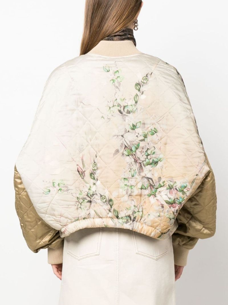 Neutral Veston Quilted Bomber Jacket