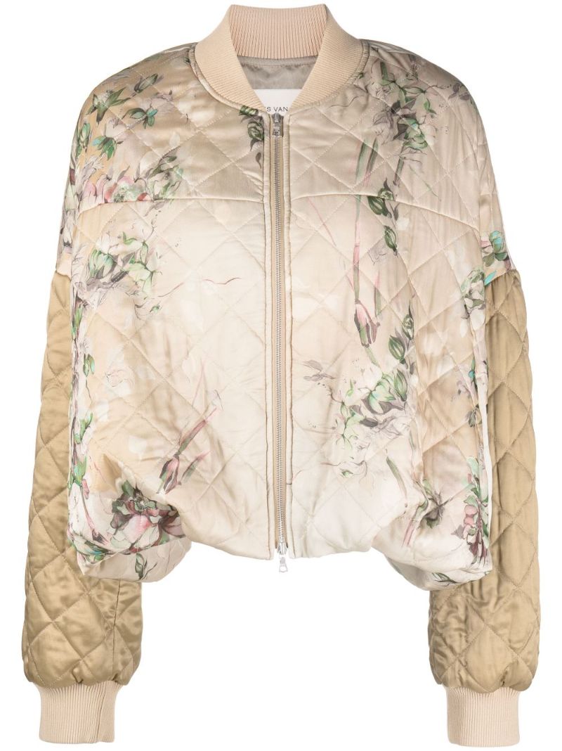 Neutral Veston Quilted Bomber Jacket