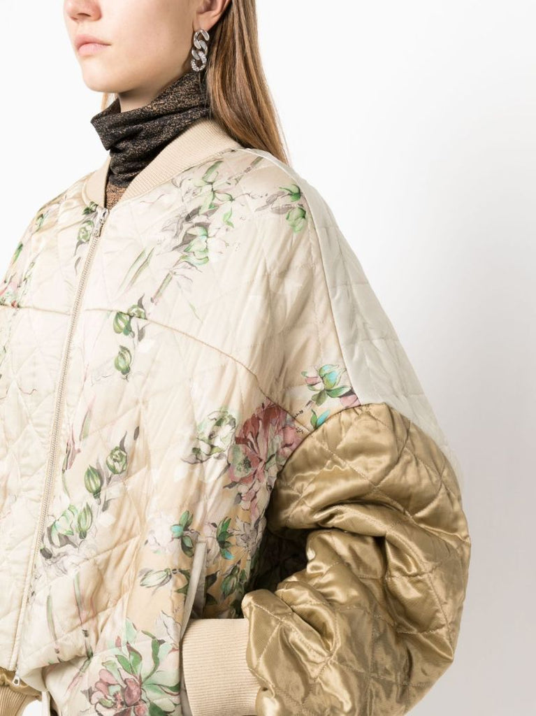 Neutral Veston Quilted Bomber Jacket