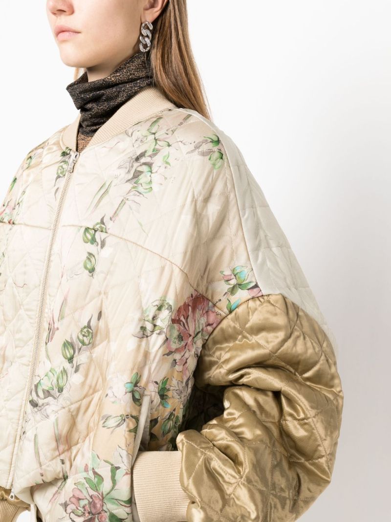 Neutral Veston Quilted Bomber Jacket