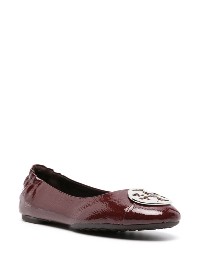 Red Claire Leather Ballet Pumps