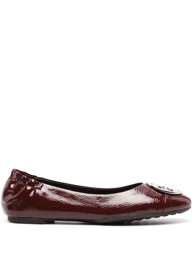 Red Claire Leather Ballet Pumps