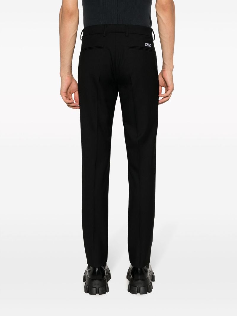 Black Straight-leg Wool Trousers