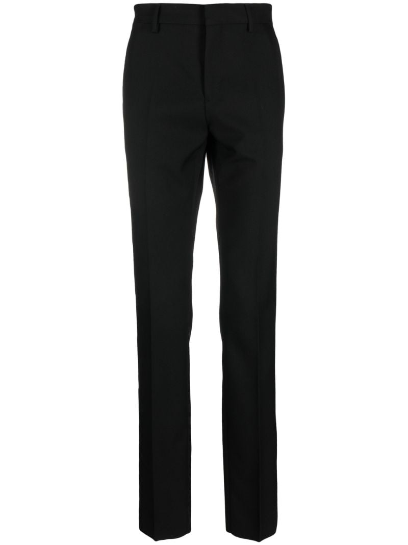 Black Straight-leg Wool Trousers