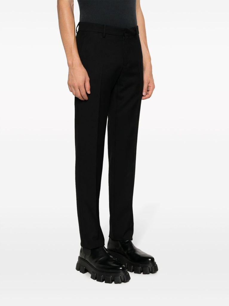 Black Straight-leg Wool Trousers