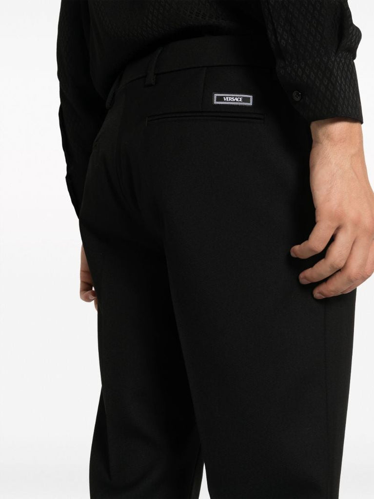 Black Straight-leg Wool Trousers