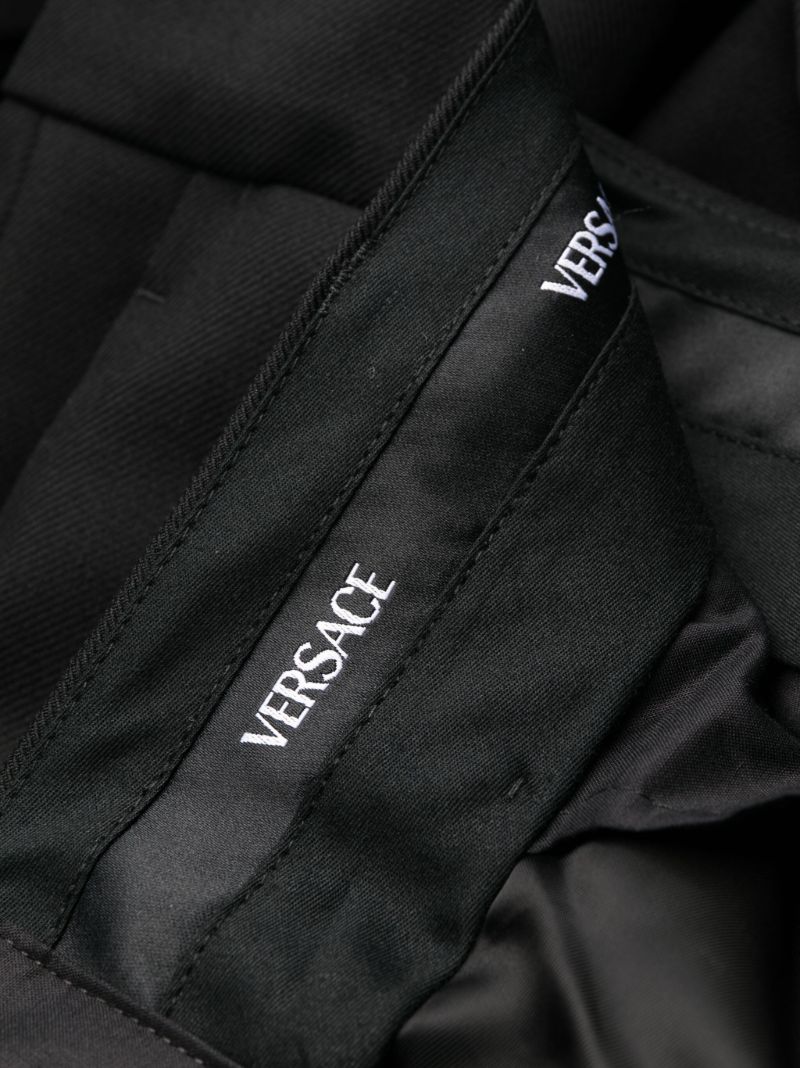 Black Straight-leg Wool Trousers