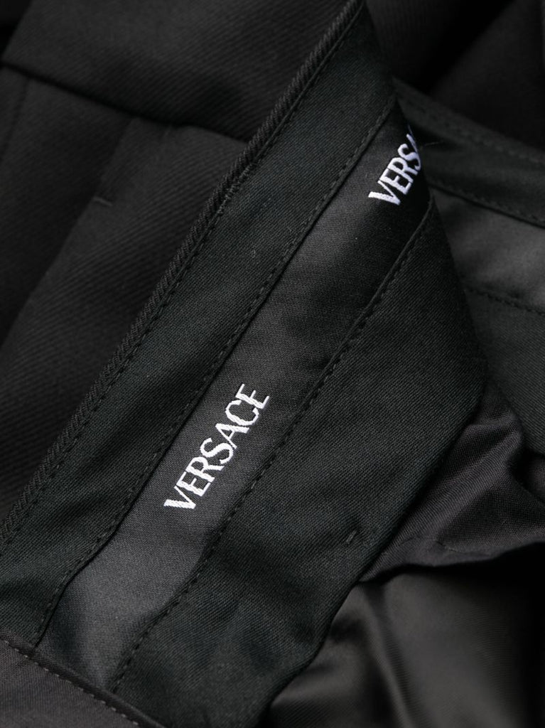 Black Straight-leg Wool Trousers