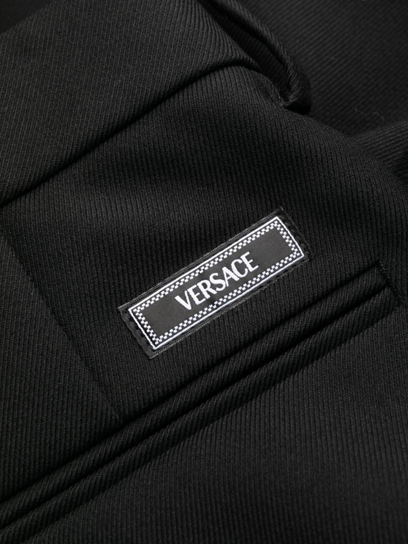 Black Straight-leg Wool Trousers