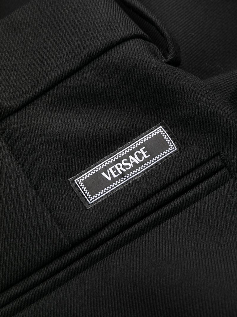 Black Straight-leg Wool Trousers