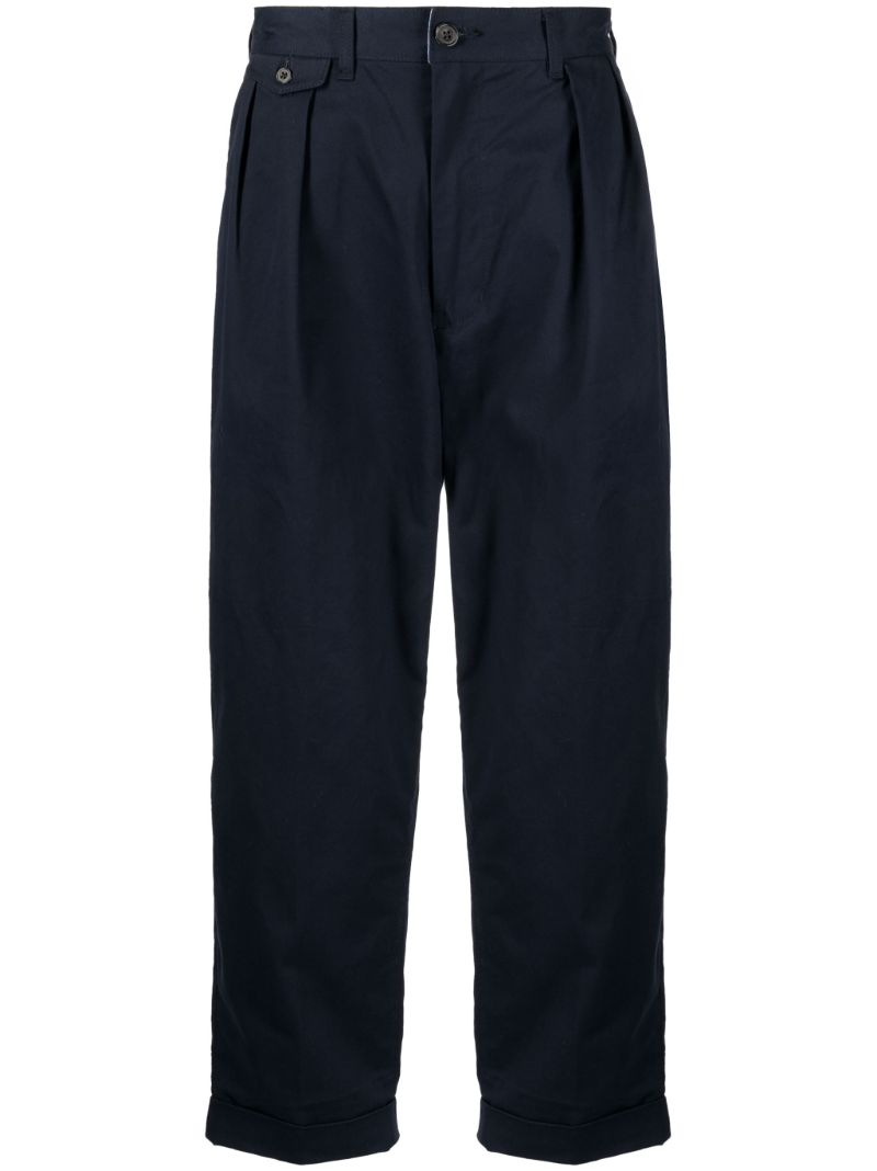 Blue 2 Pleat Tapered Trousers