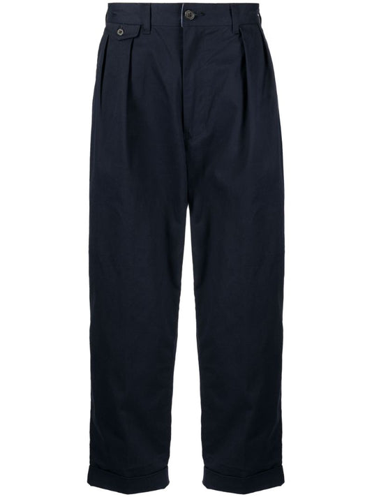 Blue 2 Pleat Tapered Trousers