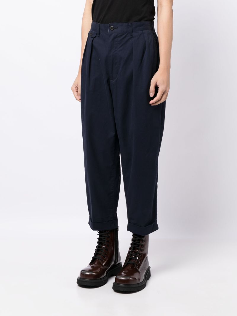 Blue 2 Pleat Tapered Trousers