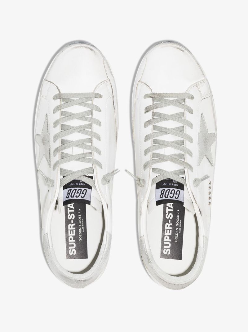 White Super-star Metallic Leather Sneakers