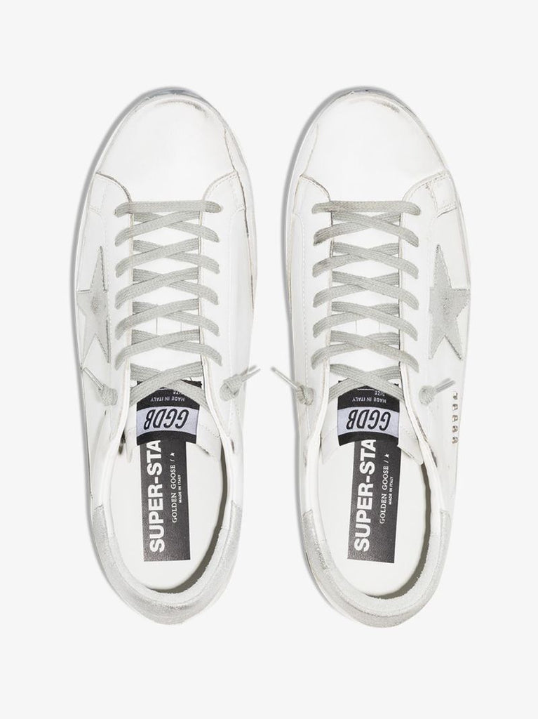 White Super-star Metallic Leather Sneakers