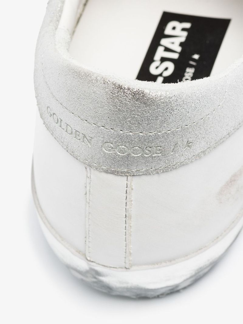 White Super-star Metallic Leather Sneakers
