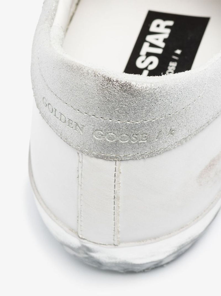 White Super-star Metallic Leather Sneakers