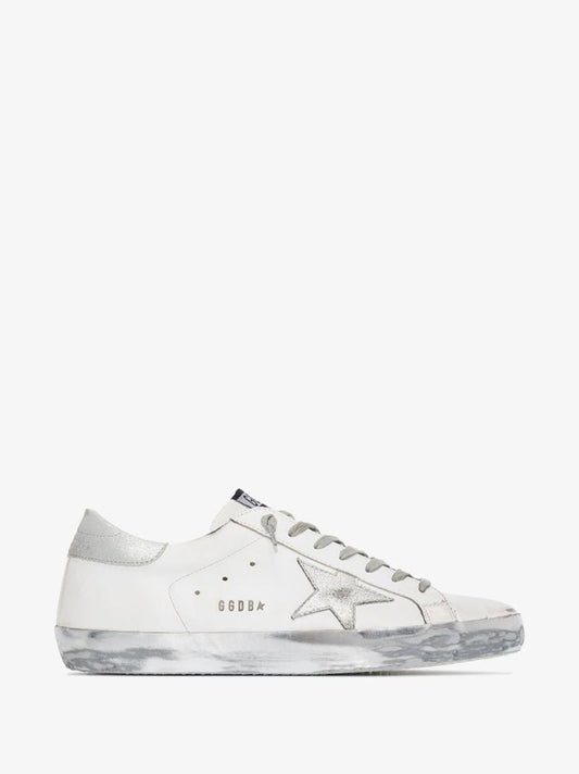 White Super-star Metallic Leather Sneakers