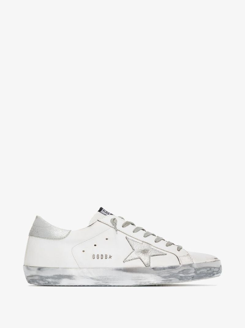 White Super-star Metallic Leather Sneakers