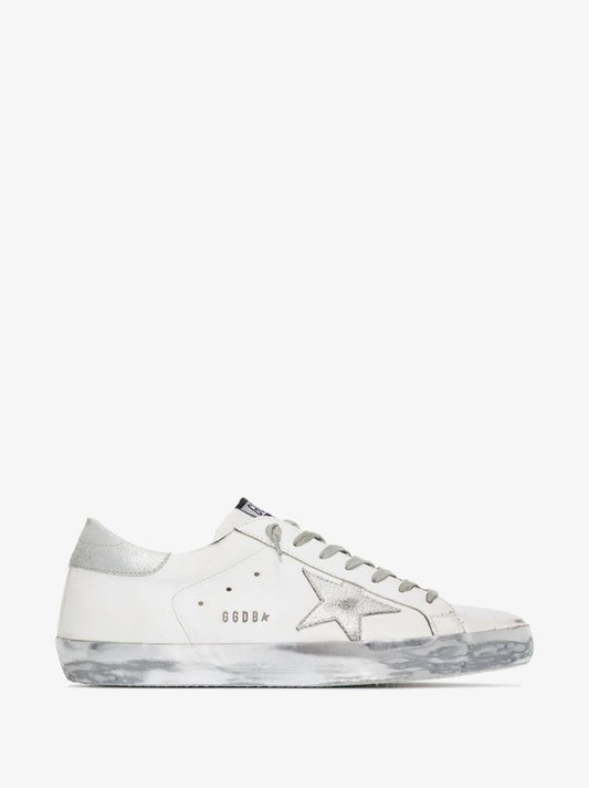 White Super-star Metallic Leather Sneakers