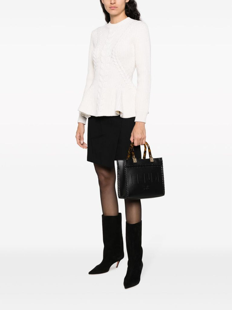 Black Sunshine Small Leather Tote Bag