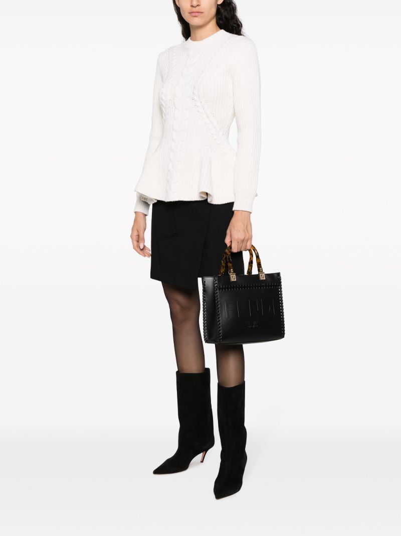 Black Sunshine Small Leather Tote Bag