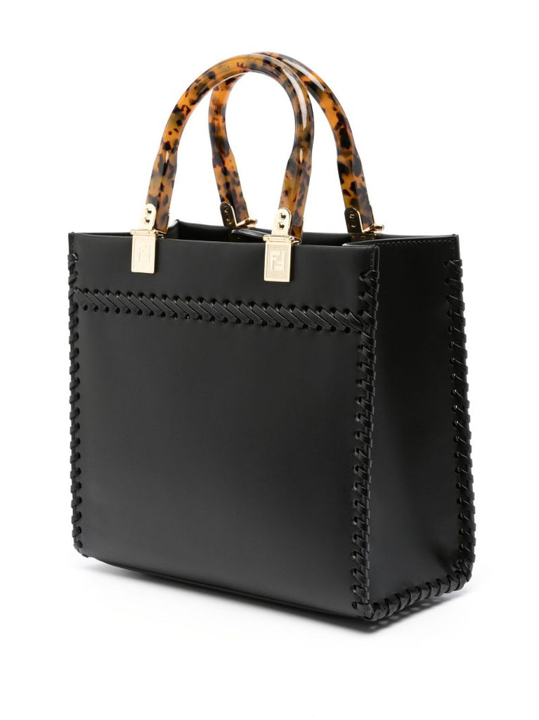 Black Sunshine Small Leather Tote Bag