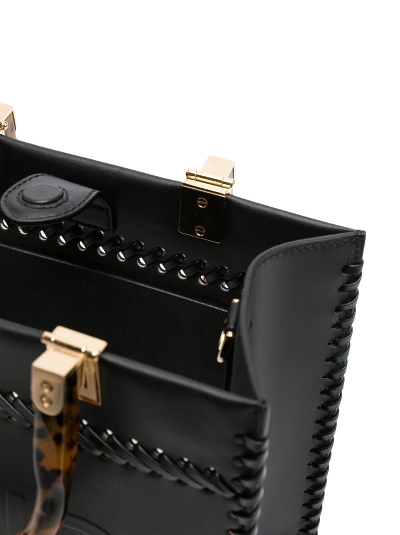 Black Sunshine Small Leather Tote Bag