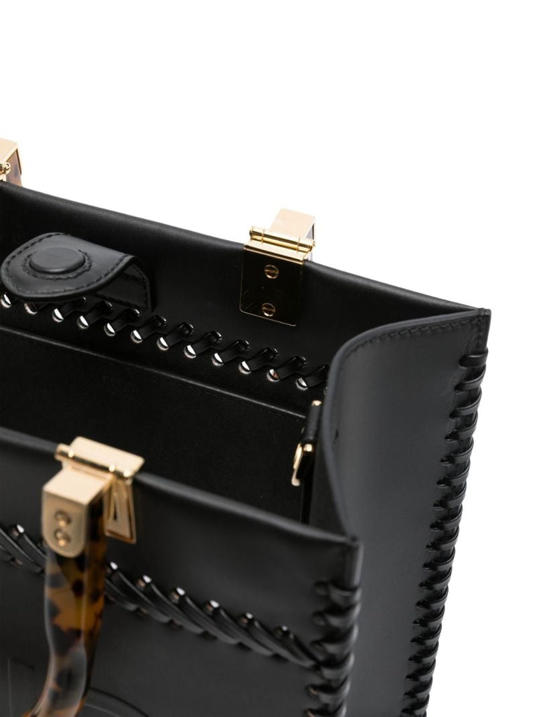 Black Sunshine Small Leather Tote Bag