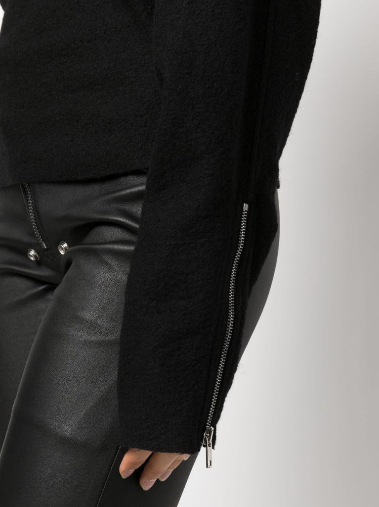 Black One Sleeve Knit Top
