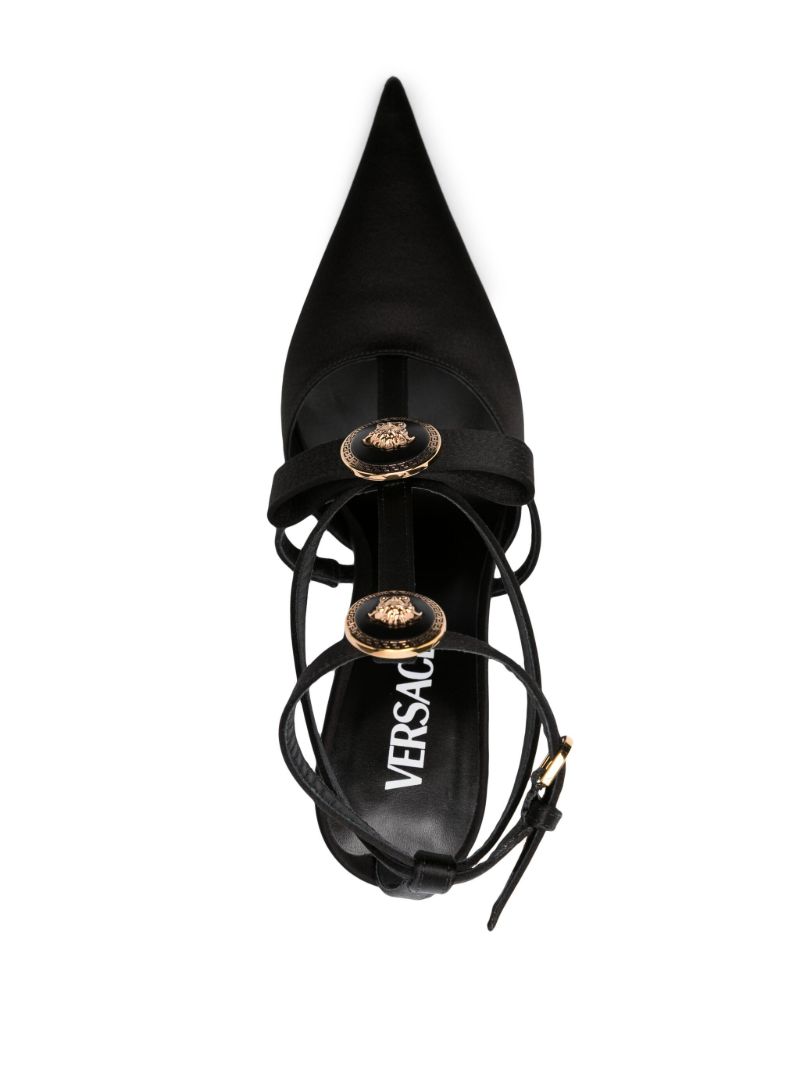 Black Gianni Ribbon Cage 110 Pumps