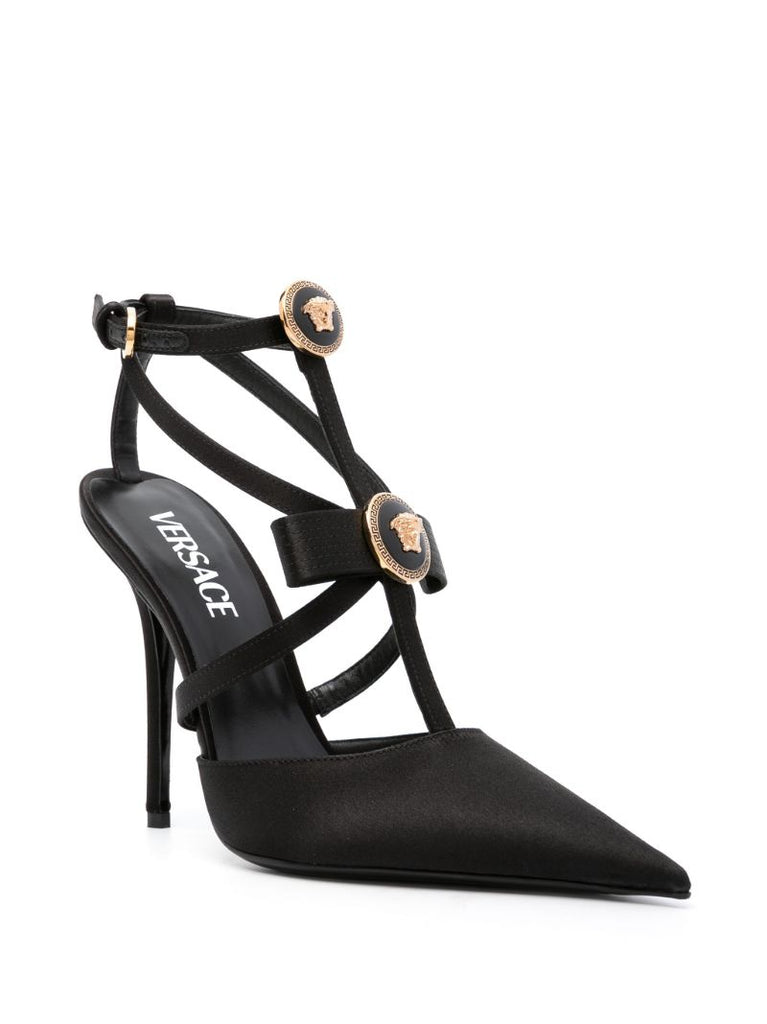 Black Gianni Ribbon Cage 110 Pumps