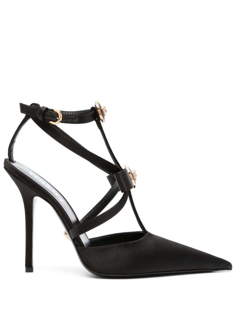 Black Gianni Ribbon Cage 110 Pumps