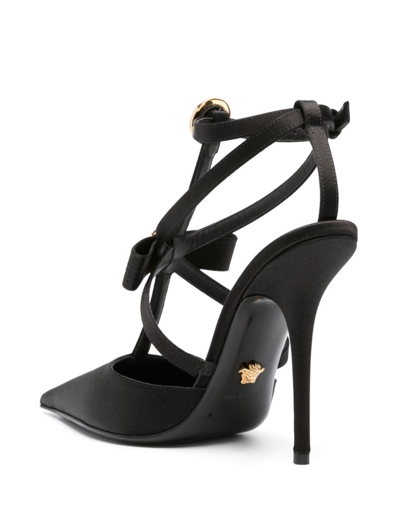 Black Gianni Ribbon Cage 110 Pumps