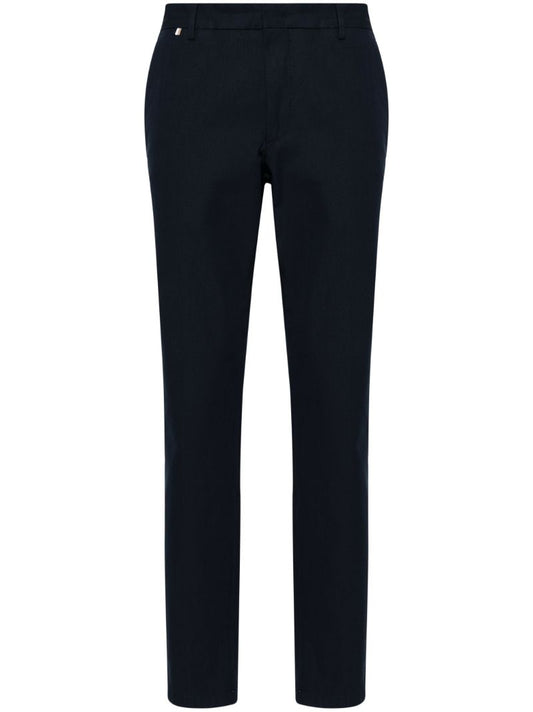 Blue Tapered Twill Trousers